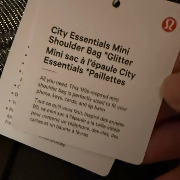 Lululemon City Essentials Mini Sparkle Silver Shoulder Bag - Picture 15 of 16